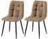 CLP Tilde 2er Set Esszimmerstühle gepolstert Stoff Taupe (326899)