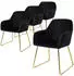 ML-Design Esszimmerstuhl Polsterstuhl Samt Schwarz 4er-Set