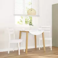 vidaXL Esszimmerst&uuml;hle 2 Stk. Wei&szlig; Massivholz Gummibaum