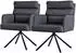 ML-Design Esszimmerstuhl 180° drehbar Polyesterbezug Anthrazit 2er-Set