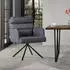 ML-Design Esszimmerstuhl 180° drehbar Polyesterbezug Anthrazit 2er-Set