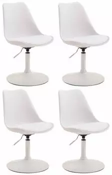CLP Maverick 4er Set Esszimmerst&uuml;hle Kunststoff, wei&szlig;, h&ouml;henverstellbar (320151)