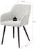 xonox.home Lea 4-Fuß-Stuhl mit Armlehne, Webstoff, creme, 2er-Set (56x83x60cm)