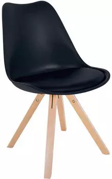 CLP Sofia Esszimmerstuhl Kunststoff & Kunstleder, Schwarz/Natur