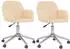 vidaXL Esszimmerstühle 2 Stk. drehbar Stoff Creme (3103085)