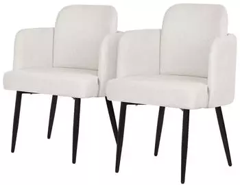 ML-Design Esszimmerstuhl mit Armlehne, Polster, Beige, 2er Set (490018561)