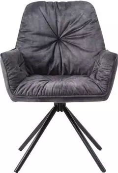 SalesFever Ottawa Armlehnstuhl 360&deg; Drehfunktion Polyester Metall Anthrazit/Schwarz (395684)