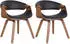 CLP Foley 2er Set Esszimmerstuhl Kunstleder, Holzgestell eiche/schwarz (325270)