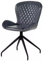 Stuhl Echtleder 61x52x86 Blau Iron Label 512