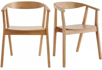 Miliboo Bahia chair in wood x2 light