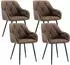 Woltu Dining chair in faux leather and metal x4 dark brown