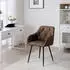 Woltu Dining chair in faux leather and metal x4 dark brown