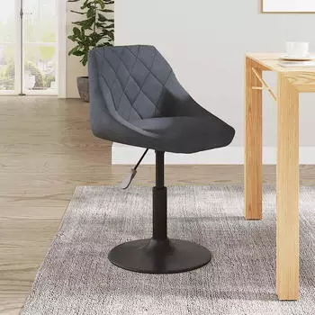 vidaXL Esszimmerstuhl Drehbar H&ouml;henverstellbar Samt Dunkelgrau (3088814)
