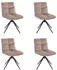 Home Deluxe NODA Esszimmerstuhl 360° drehbar Samt Hellbraun 4er-Set