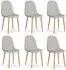 Homestyle4u Esszimmerstuhl Polsterstuhl Leinen Grau 6er-Set (44x88x45cm)