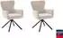 MCA Furniture Goretto 4-Fußstuhl Polyester Taschenfederkern 360° drehbar, Creme/Schwarz (26342509-0)