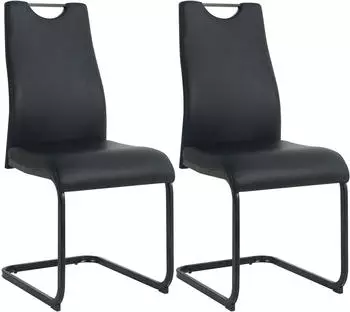 M&ouml;bilia Freischwinger 2er-Set Kunstleder Wellenunterfederung, schwarz (21020058)