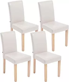 CLP Ina 4er-Set Esszimmerstuhl Kunstleder Hochlehner Holzgestell (181502704)