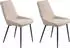 Möbilia Polsterstuhl 2er-Set Stoff beige, Stahlbeine schwarz (21020055)