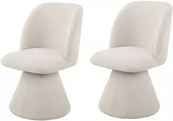 Hela BARI II Esszimmerstuhl 2er-Set Webstoff beige 360&deg; drehbar (11775330-0)