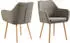 SalesFever Armlehnstuhl Strukturstoff Braun, Eichenholzbeine (367681)