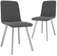 vidaXL Esszimmerst&uuml;hle 2 Stk. Grau Samt