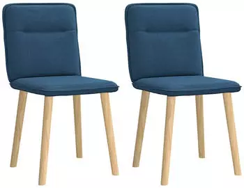 vidaXL Esszimmerst&uuml;hle 2 Stk. Stoff Blau (4101228)