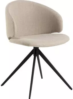 ebuy24 Ella Esszimmerstuhl drehbar, Textil, beige/schwarz (11-0000103142)