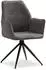 Homestyle4u Polsterstuhl drehbar mit Armlehne, Chenille, Grau (2710)