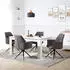 Homestyle4u Polsterstuhl drehbar mit Armlehne, Chenille, Grau (2710)