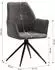 Homestyle4u Polsterstuhl drehbar mit Armlehne, Chenille, Grau (2710)
