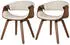 CLP Foley Esszimmerstuhl 2er Set Kunstleder Holzgestell, Eiche/Creme (325271)