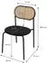 ML-Design Esszimmerstühle 4er Set, Rattan-Rückenlehne, gepolstert, Schwarz