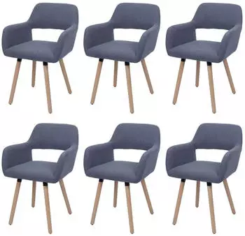 MCW A50 II Esszimmerstuhl Cord-Textil 400g/m&sup2; Dunkelgrau, 6er-Set (MCW-A50 II)