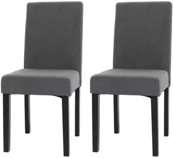 MCW Littau Esszimmerstuhl Cord Hochlehner, dunkelgrau, 2er-Set (Littau-C-2)