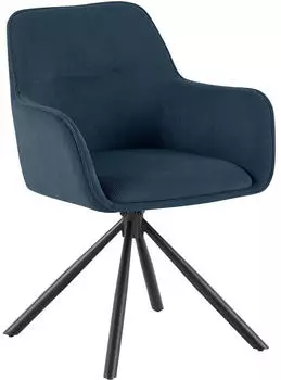CLP Tipton Esszimmerstuhl Cord, 180&deg; schwenkbar, blau (327417)