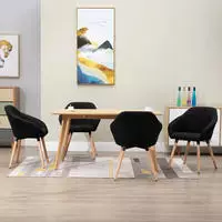 vidaXL Esszimmerst&uuml;hle 4 Stk. Schwarz Stoff