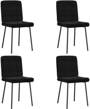 vidaXL Esszimmerst&uuml;hle 4er-Set Samt Schwarz (3315186)