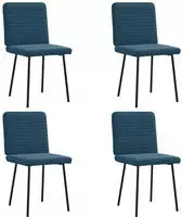 vidaXL Esszimmerst&uuml;hle 4 Stk. Blau Samt