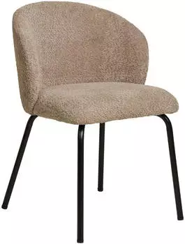 ebuy24 Safira Esszimmerstuhl 2er-Set, Boucl&eacute;-Stoff, Beige (Safira)
