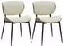 CLP Enid Besucherstuhl 2er-Set, Kunstleder, Nussbaum/Creme (CLP 326808)