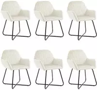 vidaXL Esszimmerst&uuml;hle 6 Stk. Creme Samt