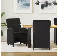 vidaXL Esszimmerst&uuml;hle mit Rollen 2 pcs Schwarz 58 x 65 x 98 cm Samt