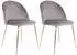 House Nordic Geneve Esszimmerstuhl Samt, Messingoptik Beine, 2er Set