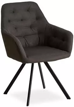 Homestyle4u Armlehnstuhl Esszimmer Leinen Anthrazit