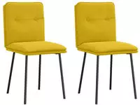 vidaXL Esszimmerst&uuml;hle 2 Stk. Gelb Samt