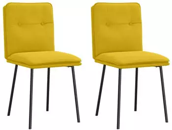 vidaXL Esszimmerst&uuml;hle 2 Stk. Gelb Samt (4101316)