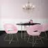 ML-Design Esszimmerstuhl runde Rückenlehne Samt Rosa Metallgestell