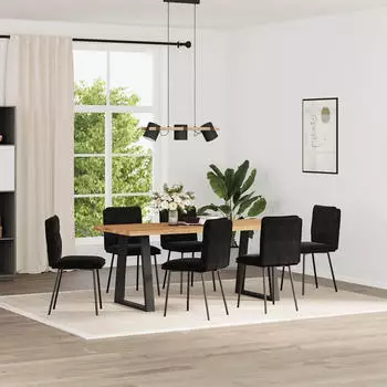 vidaXL Esszimmerst&uuml;hle 6 Stk. Samt Schwarz (3315685)
