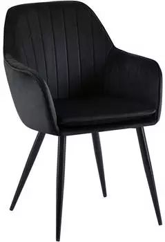 CLP Cheryl Esszimmerstuhl Samt Metall, Schwarz, max. 150kg (325941)